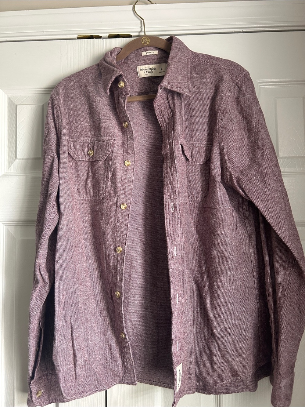 Abercrombie & Fitch Mauve Button-Front Shirt Jacket